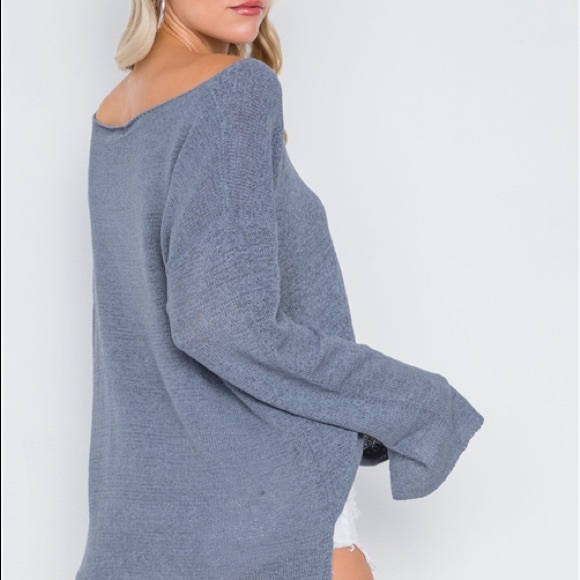 Scoop Neck Long Sleeve Sweater - Picture 2 of 4